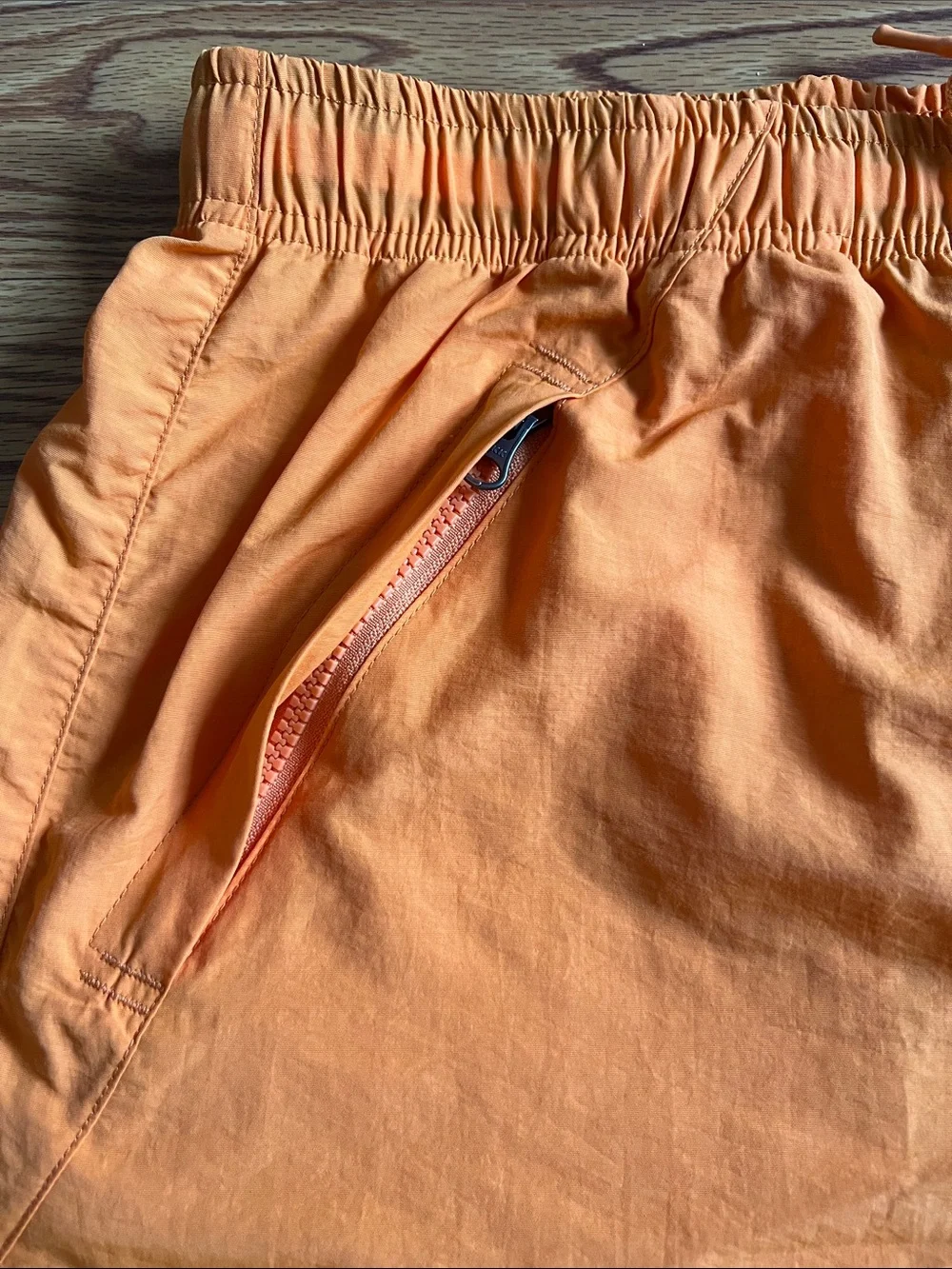 Adsum Men's Orange Swim Trunks with Elastic Waist and Zipper Pockets